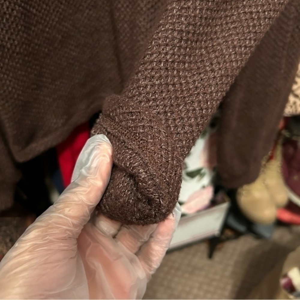 Banana Republic Brown Drop Shoulder Waffle Knit Sweater Size Medium - "Lacie" - Picture 8 of 13